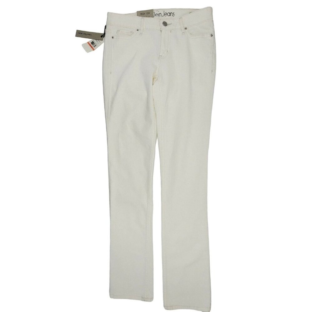Calvin Klein Women's Straight Leg Jeans - White - Picture 3 of 11